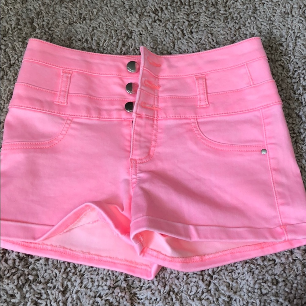 Bright Pink high waisted shorts